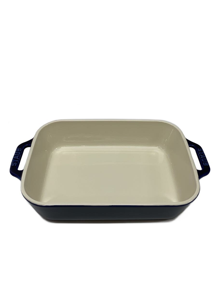 【中古】Staub◆レクタンギュラーディッシュ/27×20cm/調理器具その他/NVY/40508-591【キッチン用品】