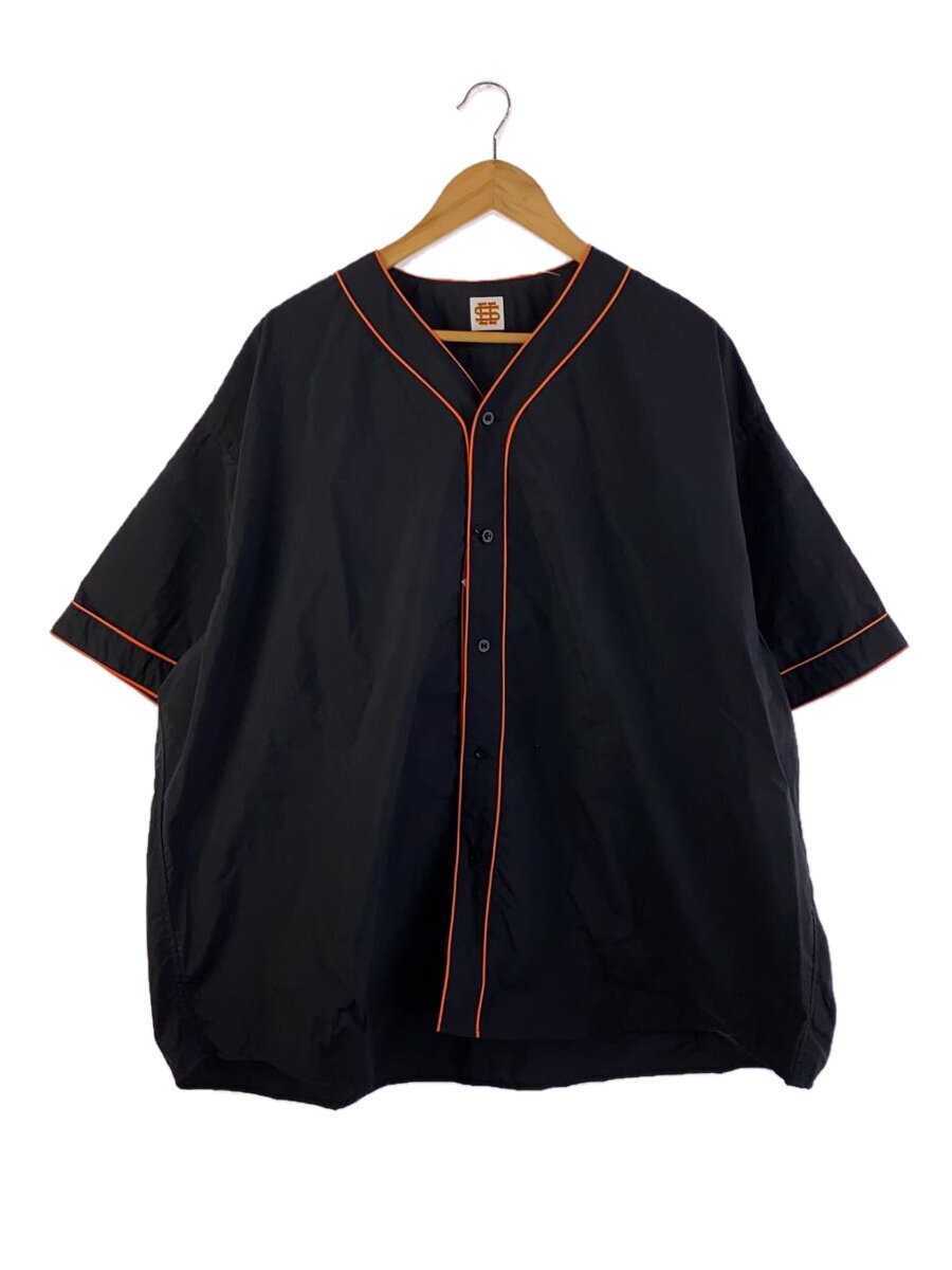 SEE SEE◆XXXXL/NYLON BASEBALL SHIRT/半袖シャツ/ナイロン/BLK//