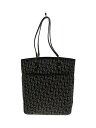 【中古】Christian Dior◆トートバッグ/オブリーク/トロッター柄/キャンバス/NVY/総柄/ロゴ【バッグ】