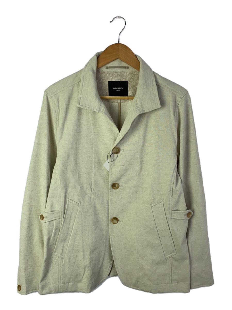 【中古】MEN’S BIGI◆ジャケット/2/ポリエステル/BEG/無地/M0131FJM003【メンズウェア】