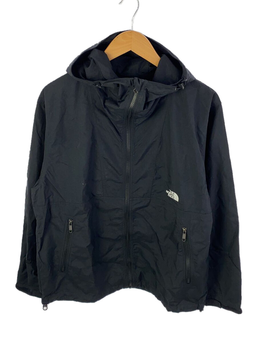 【中古】THE NORTH FACE◆COMPACT JACKET_コンパクトジャケット/M/ナイロン/BLK/無地【メンズウェア】