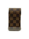 【中古】LOUIS VUITTON◆エテュイ・シガレット_ダミエ・エベヌ_BRW/レザー/BRW/メンズ//【服飾雑貨他】