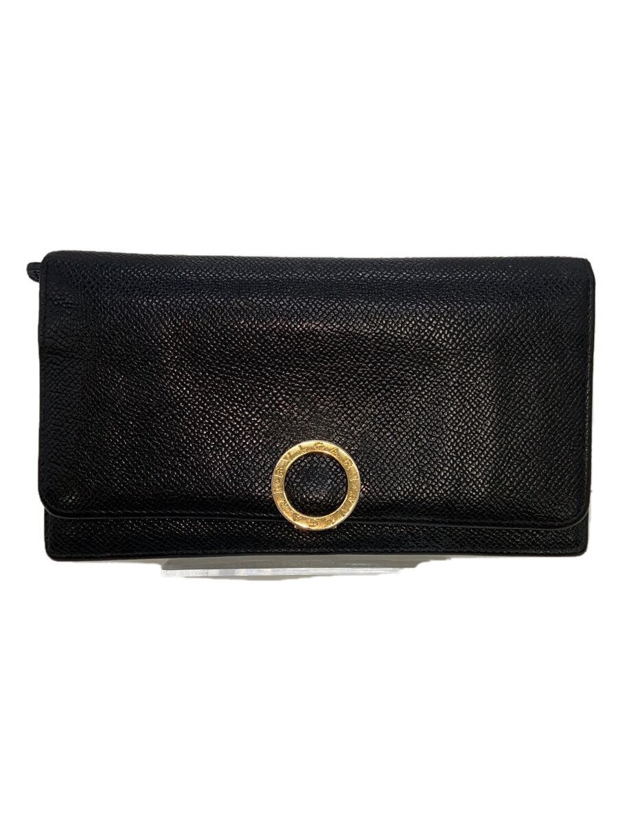 Clothing Accessories (Caps, Ties, Belts) - 【中古】BVLGARI◆長財布/--/BLK/無地/レディース/擦れ有【服飾雑貨他】