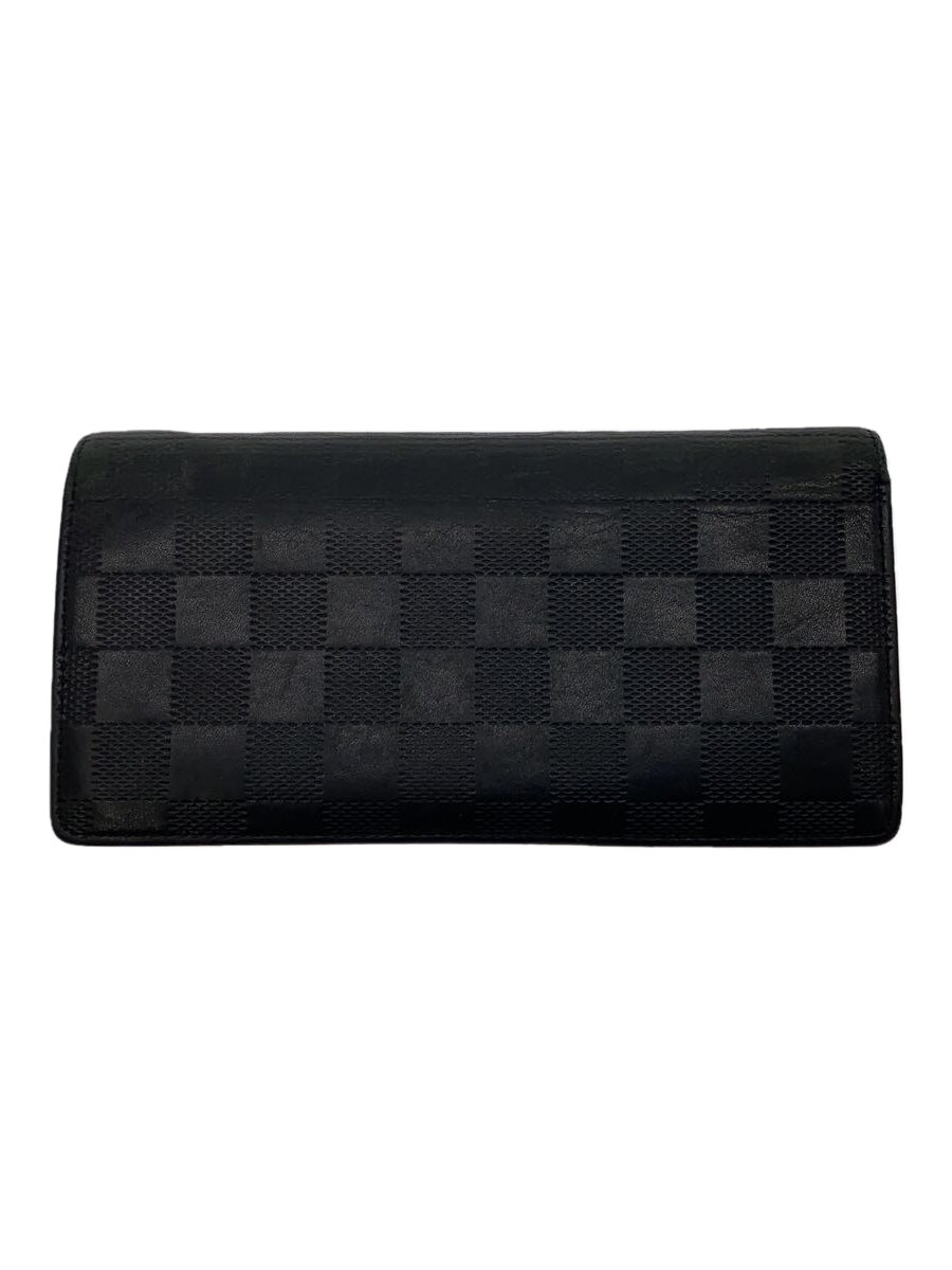 【中古】LOUIS VUITTON◆ポルト・フォイユ・ブラザ_ダミエ・グラフィット_BLK/PVC/BLK/メンズ【服飾雑貨他】