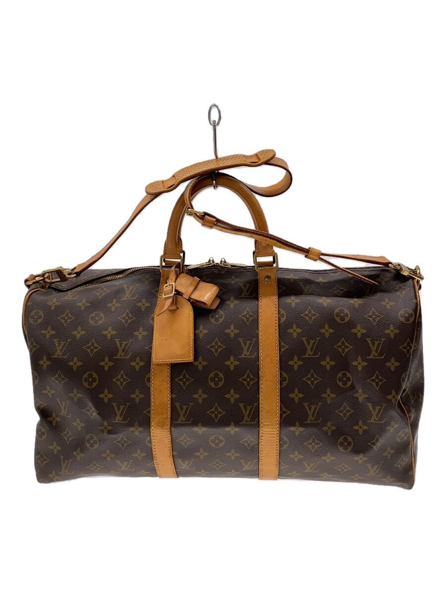 Boston Bags - 【中古】LOUIS VUITTON◆キーポル・バンドリエール50_モノグラム・キャンバス_BRW/PVC/BRW【バッグ】