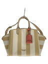 【中古】kate spade new york◆ハンドバッグ/レザー/BEG/ストライプ/K7747【バッグ】