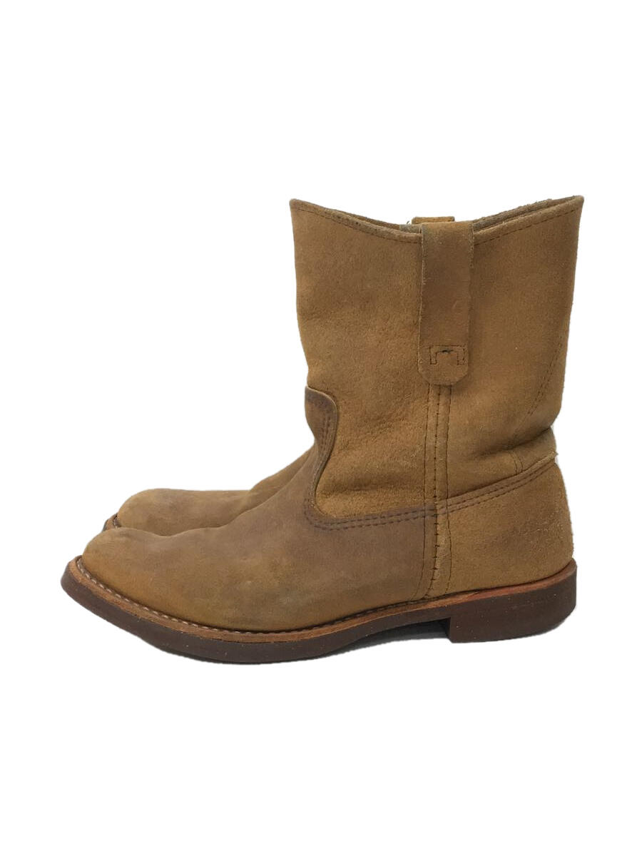 【中古】RED WING◆ペコスブーツ・ペコスブーツ/US8/CML/スウェード/キャメル【シューズ】