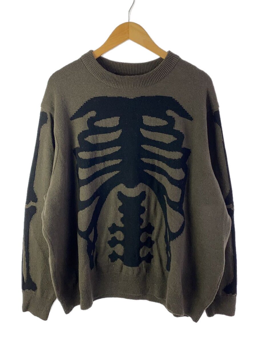【中古】TAKAHIROMIYASHITA TheSoloist.◆ニット・セーター(厚手)/44/ウール/KHK/0001AW24/ボーン/スカル//【メンズウェア】