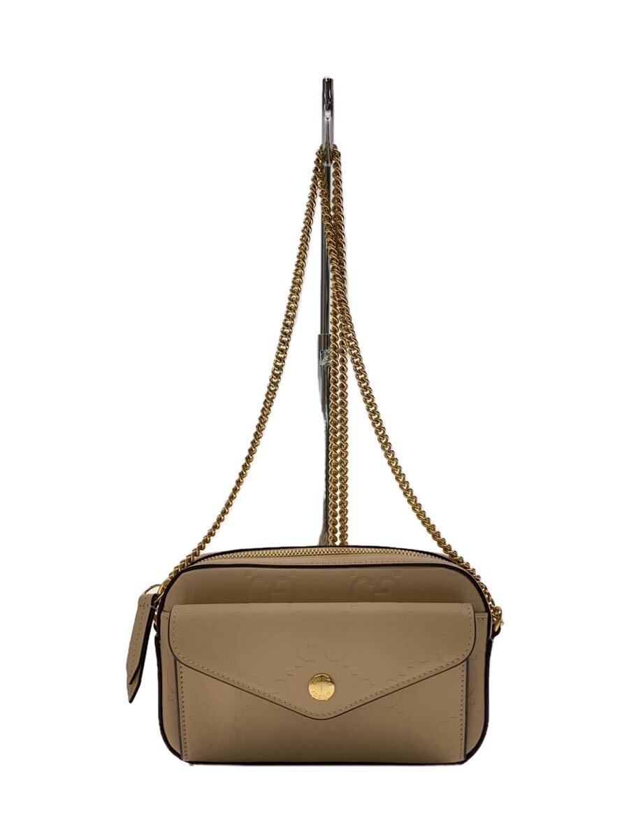 GUCCI - 【中古】GUCCI◆ショルダーバッグ/レザー/BEG/総柄/781554//【バッグ】