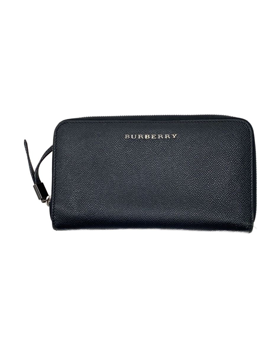 【中古】BURBERRY◆長財布/レザー/BLK/メンズ/3854145//【服飾雑貨他】