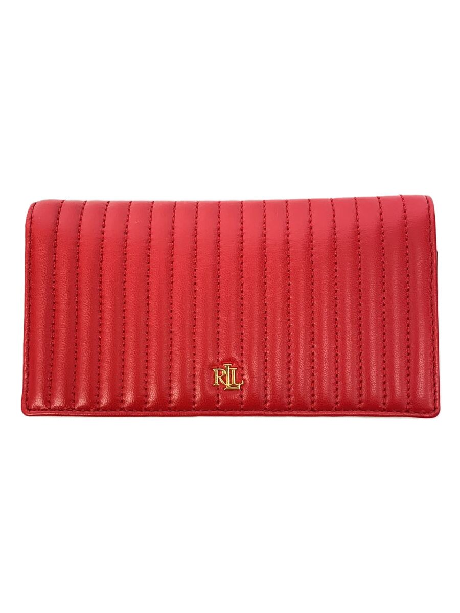 【中古】LAUREN RALPH LAUREN◆長財布/羊革/RED/レディース/432917941001【服飾雑貨他】