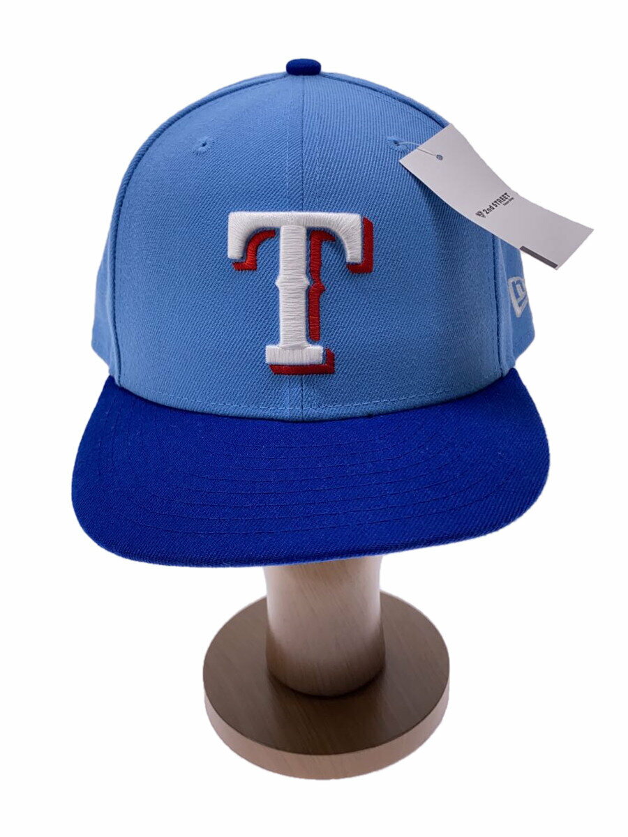 【中古】NEW ERA◆キャップ/7 5/8/ポリエステル/BLU/メンズ【服飾雑貨他】