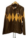 【中古】Dress hippy◆ARGYLE COACH JACKET/ジャケット/L/ポリエステル/BRW/ブラウン/総柄【メンズウェア】
