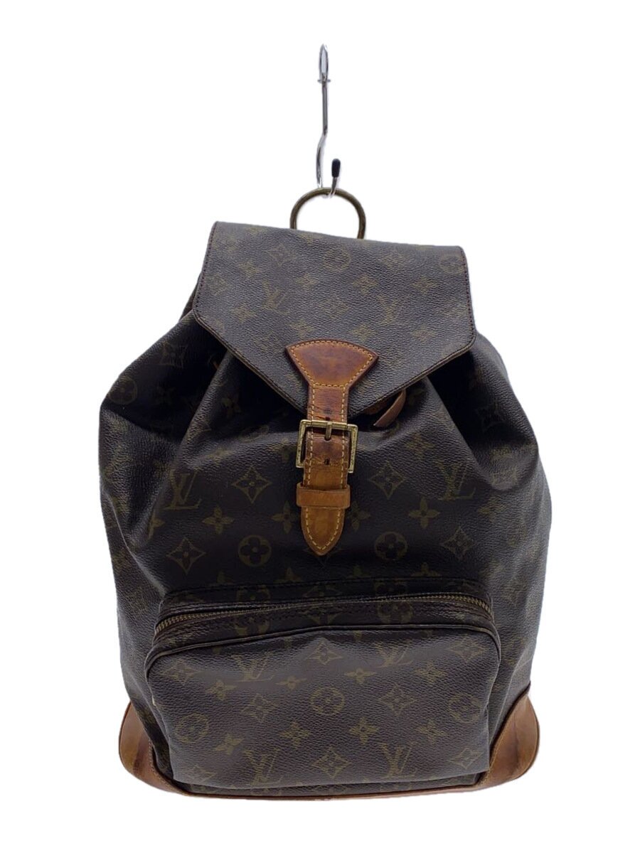 【中古】LOUIS VUITTON◆モンスリ_モノグラム・キャンバス_BRW/PVC/BRW【バッグ】