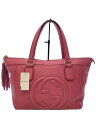 【中古】GUCCI◆トートバッグ_ソーホー/レザー/PNK【バッグ】