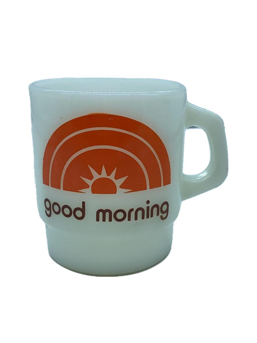 【中古】Fire King◆BURGER QUEEN/60-70s/スタッキングマグ/グラス/WHT/ANCHOR HOCKING【キッチン用品】