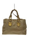 【中古】MIU MIU◆ショルダーバッグ/レザー/BEG【バッグ】