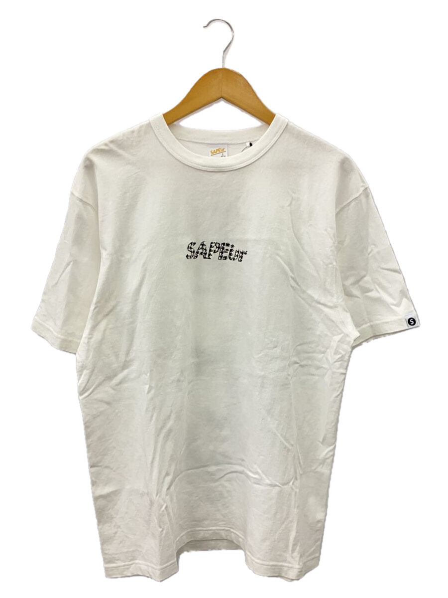 【中古】A Elegantes SAPEur◆Tシャツ/L/コットン/WHT/無地【メンズウェア】