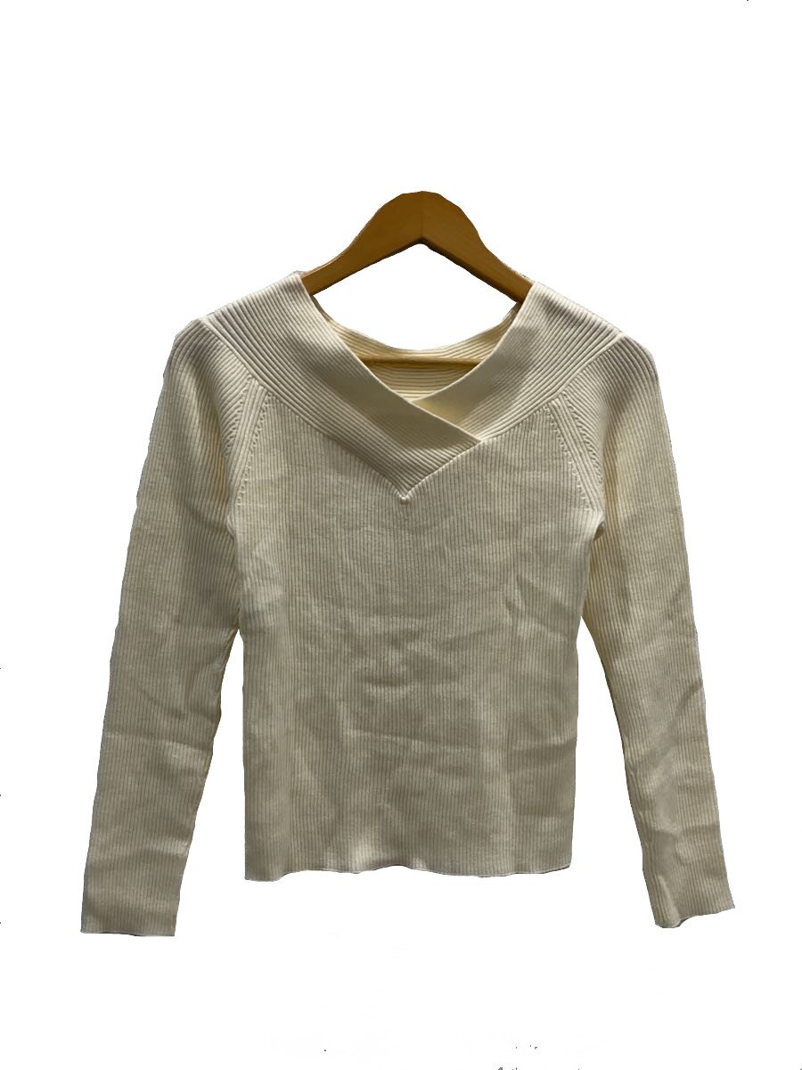 【中古】ANAYI◆24AW/メリノウール2WAYリブプルオーバー/36/ウール/CRM/102428-16-7...