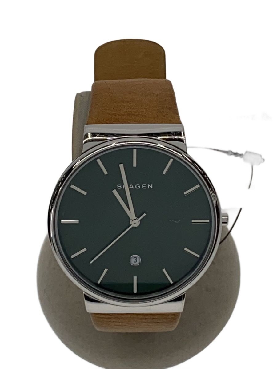 【中古】SKAGEN◆クォーツ腕時計/アナログ/レザー/CML/skw6183//【服飾雑貨他】