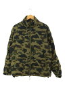 【中古】A BATHING APE◆1ST CAMO DOWN JACKET/ダウンジャケット/ダウン90％フェザー10％/S/ナイロン/KHK【メンズウェア】