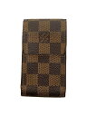 【中古】LOUIS VUITTON◆エテュイ・シガレット_ダミエ・エベヌ_BRW/--/BRW/メンズ【服飾雑貨他】