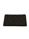 【中古】LOUIS VUITTON◆ポルト・モネ・ジップ_モノグラム・キャンバス/PVC/BRW/メンズ【服飾雑貨他】