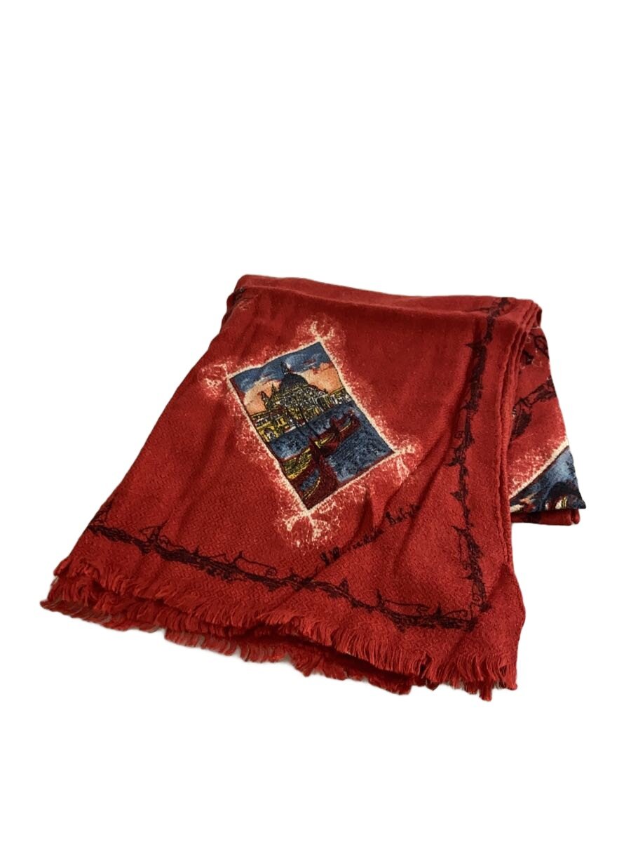 【中古】manipuri◆マフラー/ウール/RED/レディース【服飾雑貨他】