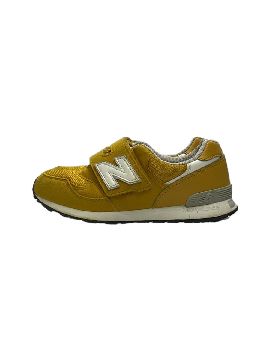 【中古】NEW BALANCE◆キッズ靴/20.5cm/スニーカー/スウェード/YLW/PO313JF【キッズ】