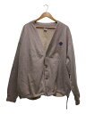 【中古】Keboz◆カーディガン(厚手)/M/コットン/GRY/無地【メンズウェア】