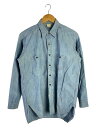 【中古】US.NAVY◆40s/シャンブレーシャツ/マチ付き/破れ有/長袖シャツ/16/コットン/ブルー//【メンズウェア】(4)