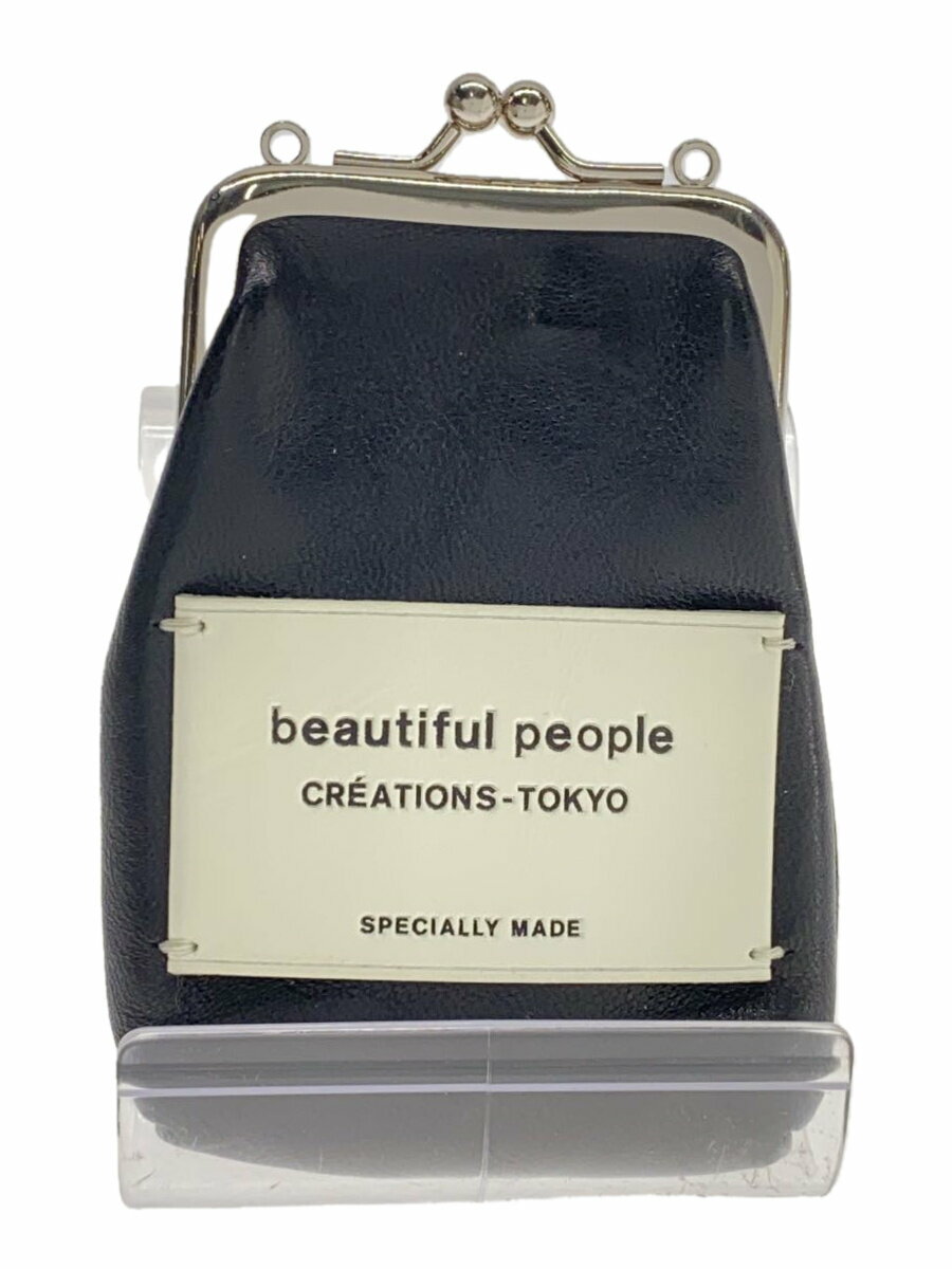 【中古】beautiful people◆がま口/コインケース/レザー/BLK/レディース//【服飾雑貨他】