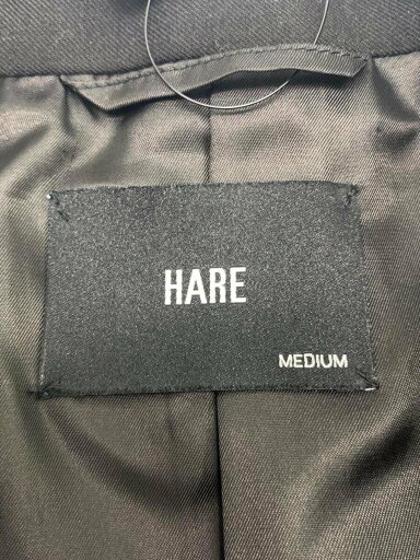 【中古】HARE◆ダブルテーラードジャケット/M/ポリエステル/BLK/HA030440AD【メンズウェア】