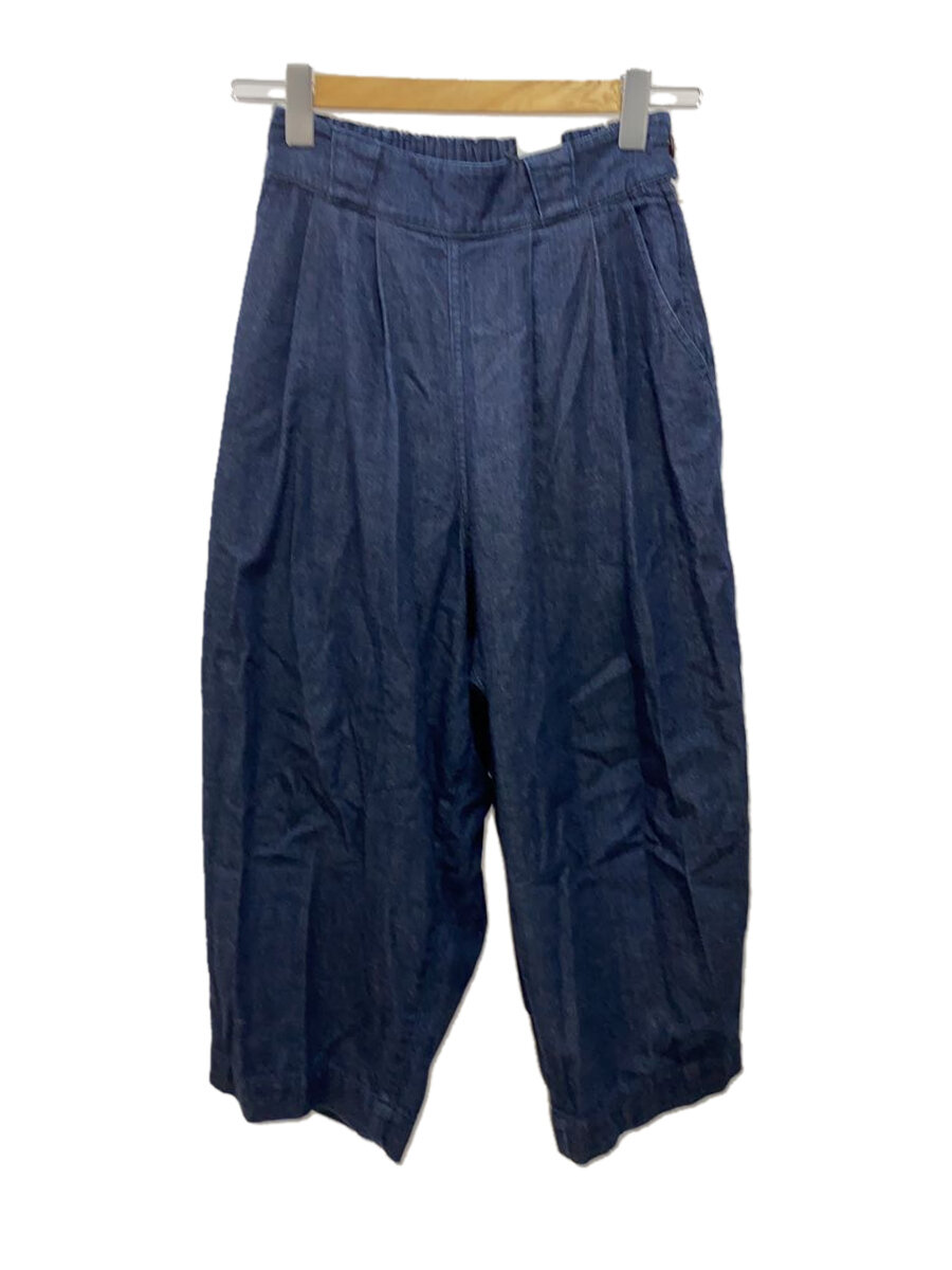 【中古】HARVESTY◆ワイドパンツ/1/コットン/NVY/無地/A21701-10【レディースウェア】