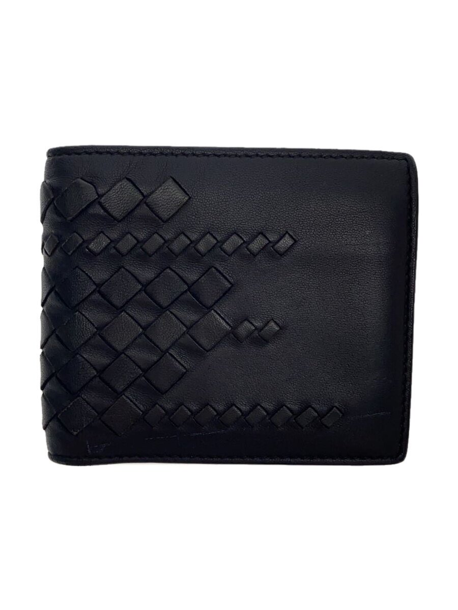 【中古】BOTTEGA VENETA◆2つ折り財布/レザー/BLK/メンズ//【服飾雑貨他】