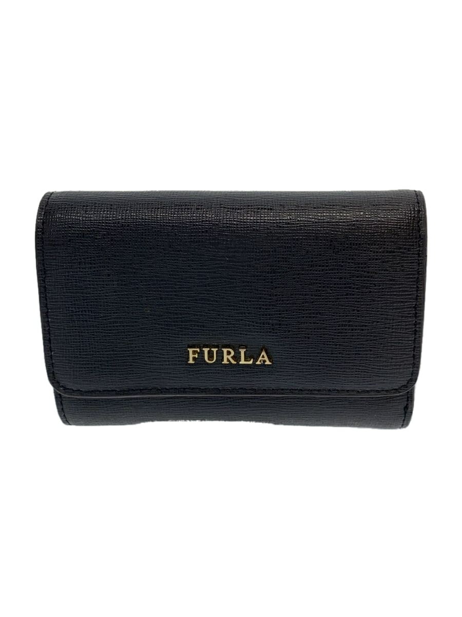 【中古】FURLA◆3つ折り財布/--/BLK/ア