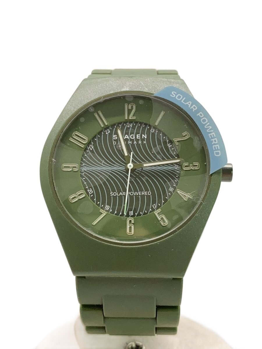 【中古】SKAGEN◆ソーラー腕時計/アナログ/--/GRN/GRN/SKW6811【服飾雑貨他】
