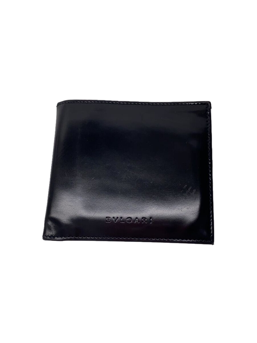 【中古】BVLGARI◆2つ折り財布/レザー/BLK/無地/メンズ/20064//【服飾雑貨他】