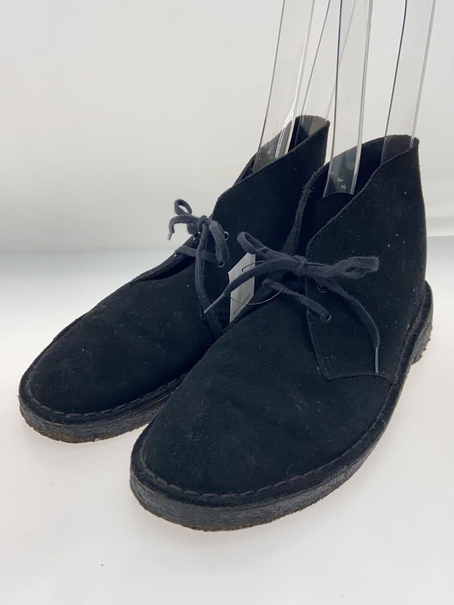 【中古】Clarks◆チャッカブーツ/US9/BLK/レザー/31691【シューズ】 2