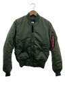 【中古】ALPHA INDUSTRIES◆ミリタリージャケット/XXS/ナイロン/KHK/無地/041630270001【レディースウェア】