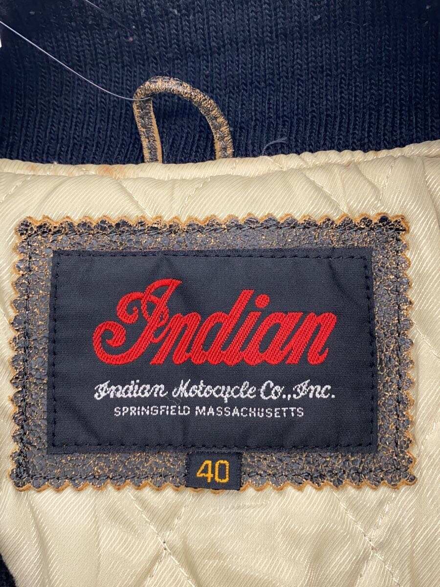 【中古】Indian Motorcycle◆スタジャン/40/コットン/BLK【メンズウェア】