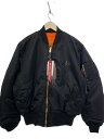 【中古】ALPHA INDUSTRIES◆フライトジャケット/XL/ナイロン/BLK/無地/MJM21000C1【メンズウェア】
