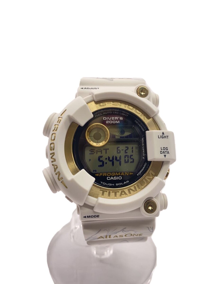 【中古】CASIO◆ソーラー腕時計_G-SHOCK/デジタル/ラバー/WHT【服飾雑貨他】