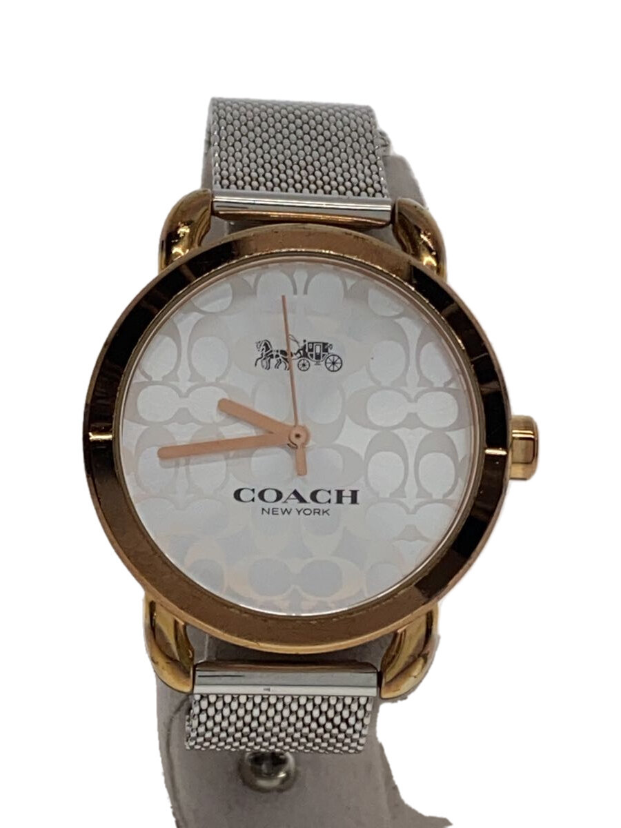 【中古】COACH◆クォーツ腕時計/アナログ/ステンレス/SLV/SLV【服飾雑貨他】