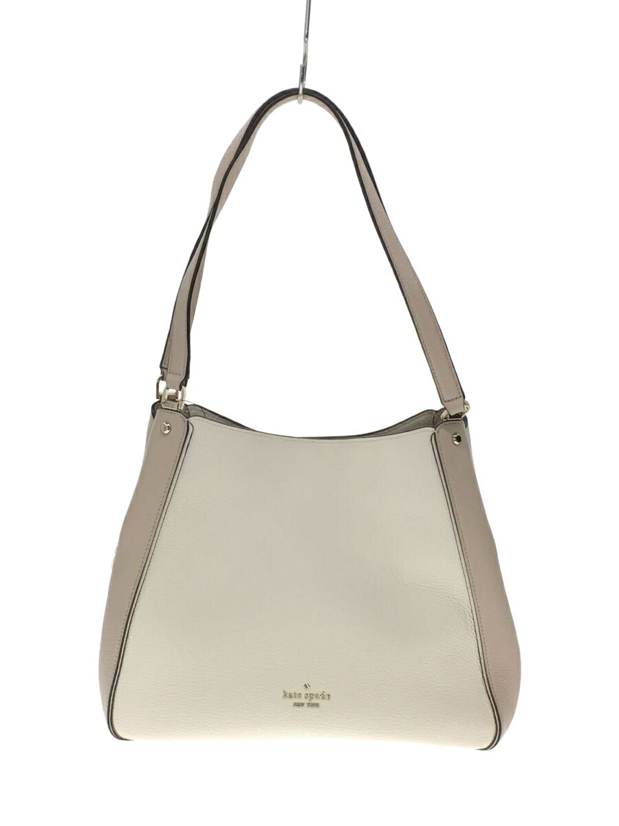 【中古】kate spade new york◆トートバッグ/レザー/WHT/WKR00316【バッグ】