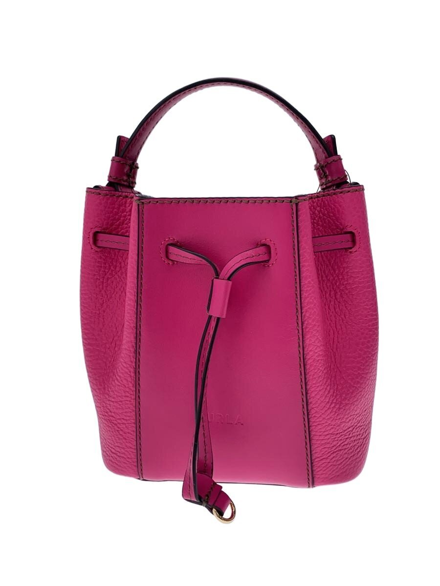 【中古】FURLA◆ショルダーバッグ/レザー/PNK/無地/WB00592/ミアステラ【バッグ】