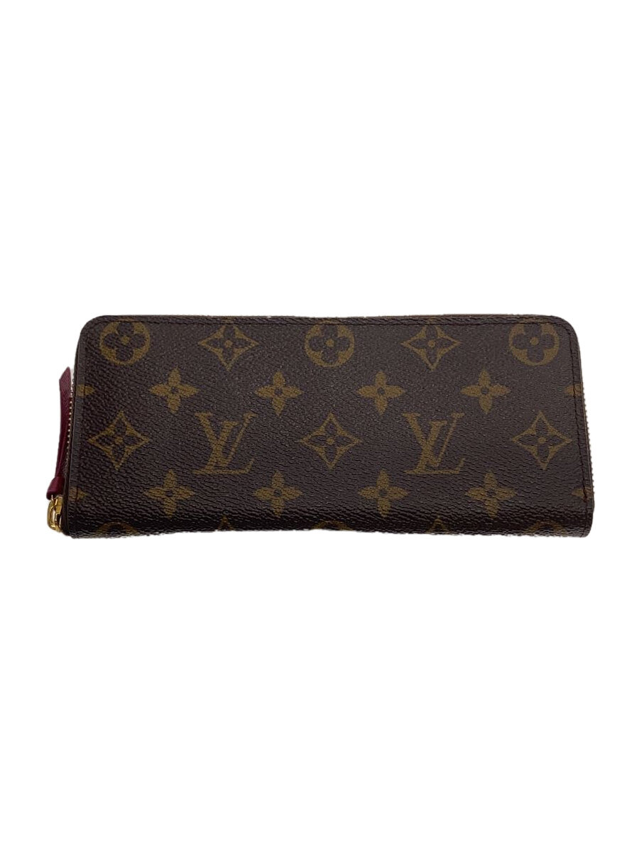 【中古】LOUIS VUITTON◆ポルト・フォイユ・クレマンス_モノグラム・キャンバス_BRW_フューシャ/PVC/BRW/M60724【服飾雑貨他】