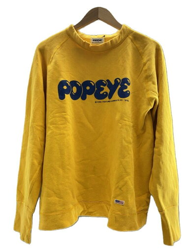【中古】POPEYE◆フロントロゴプリント/スウェット/L/コットン/YLW/無地【メンズウェア】 【中古】POPEYE◆フロントロゴプリント/スウェット/L/コットン/YLW/無地【メンズウェア】