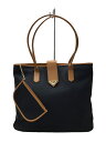 【中古】YVES SAINT LAURENT◆ロゴプレートトートバッグ/PVC/BLK【バッグ】