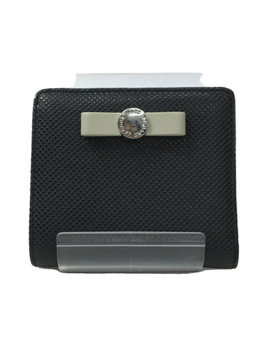 【中古】MARC JACOBS◆2つ折り財布/レーヨン/BLK/レディース/M0006612 001/マークジェイコブス/ブラック【服飾雑貨他】